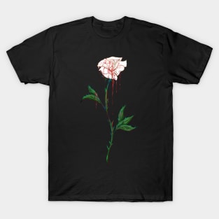 White Rose Dripping with Blood T-Shirt